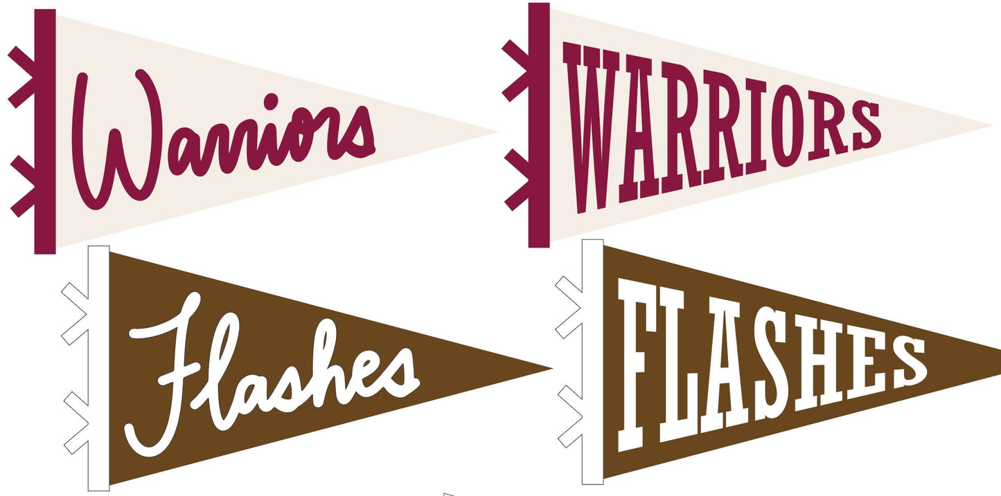 Pennant Shaped Wood Name Sign