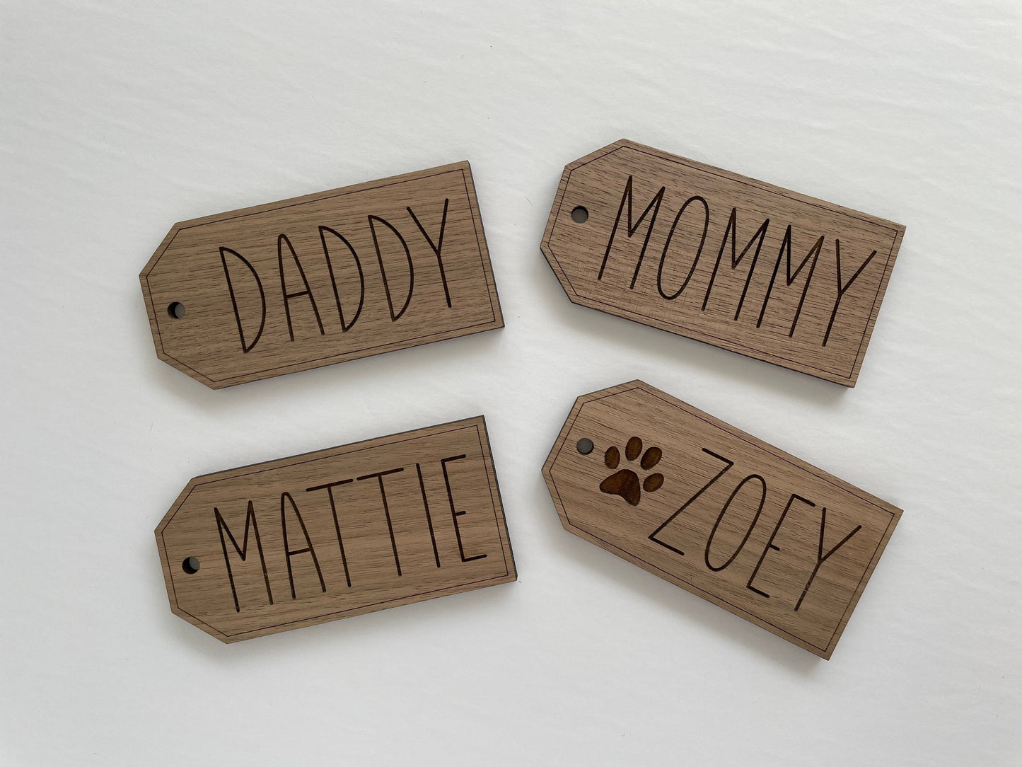 Wood Stocking Nametag