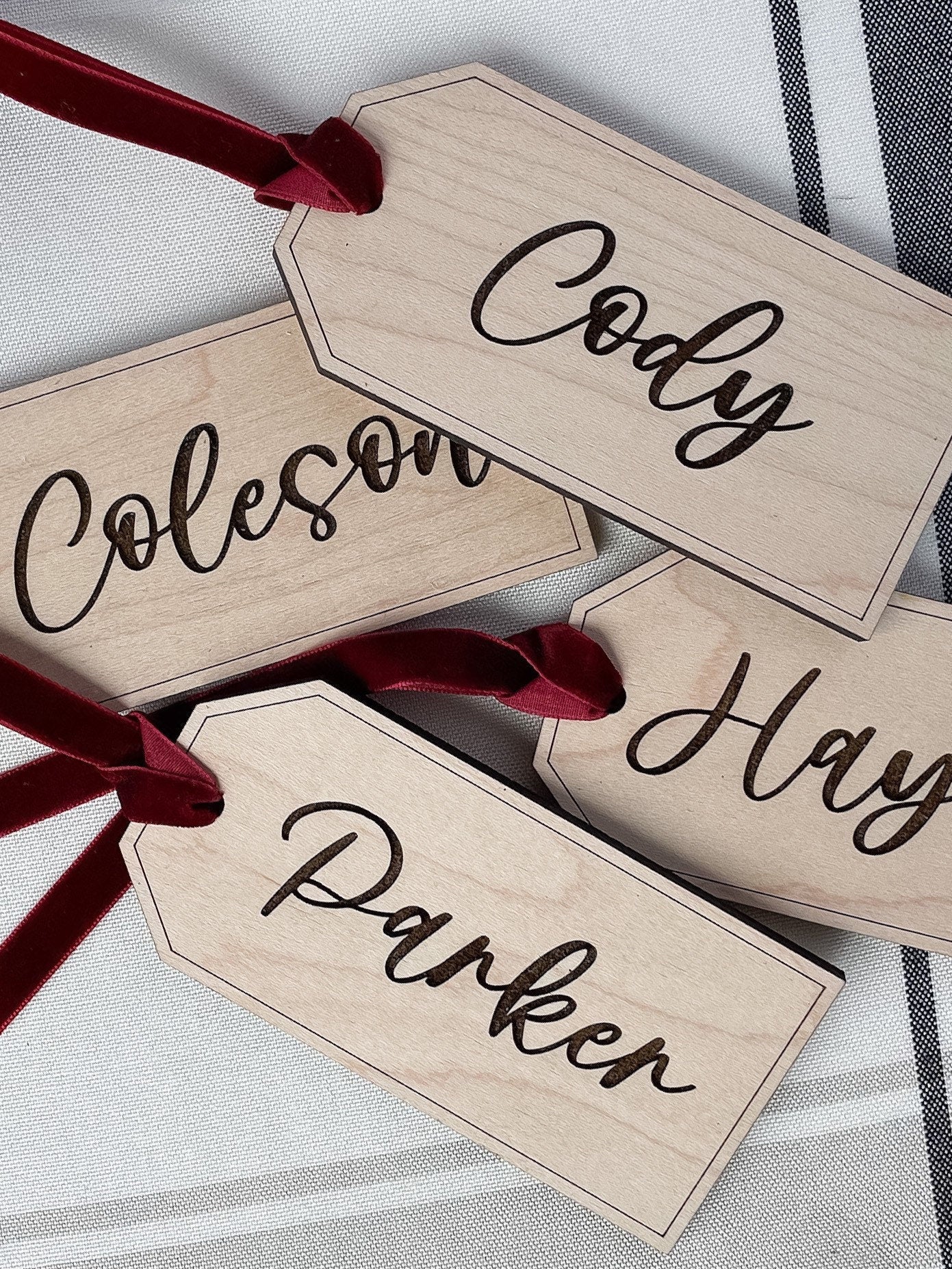 Wood Stocking Nametag