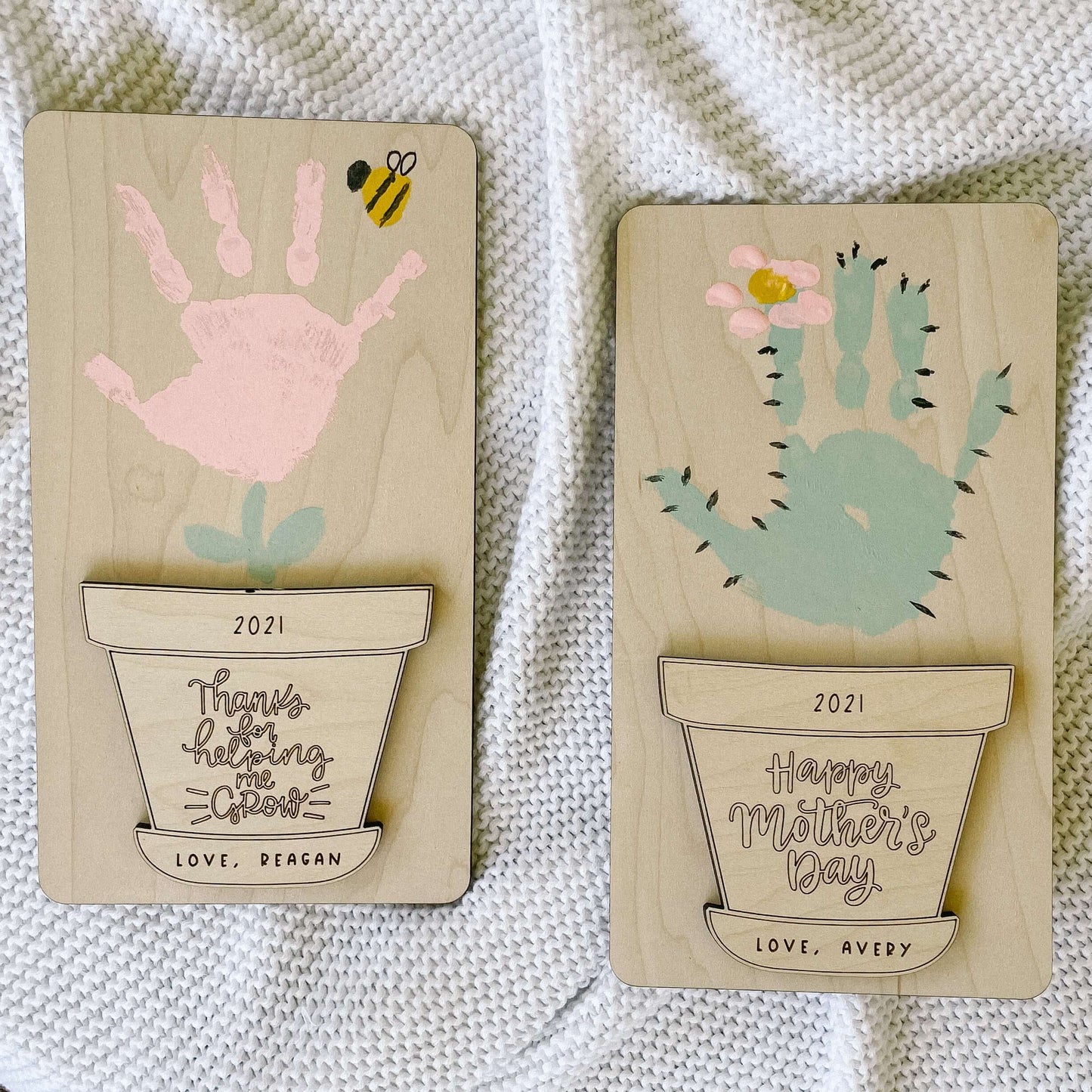 Wood Handprint Craft for Mother's Day + Teacher's Appreciation