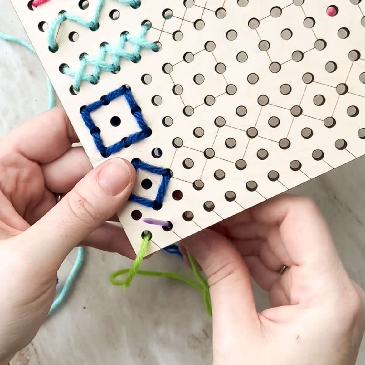 Personalized yarn embroidery wood practice board for kids, craft kit for beginners, learn to stitch with diy instructions