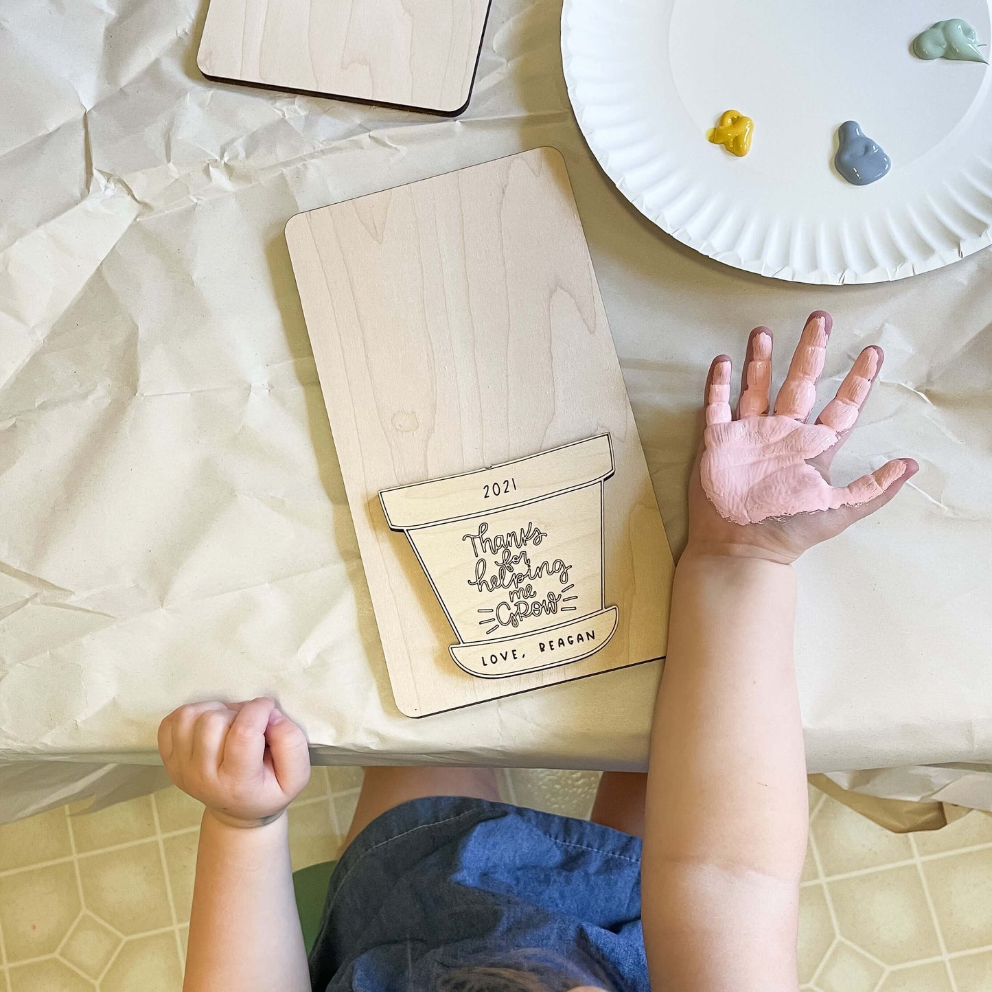 Wood Handprint Craft for Mother's Day + Teacher's Appreciation