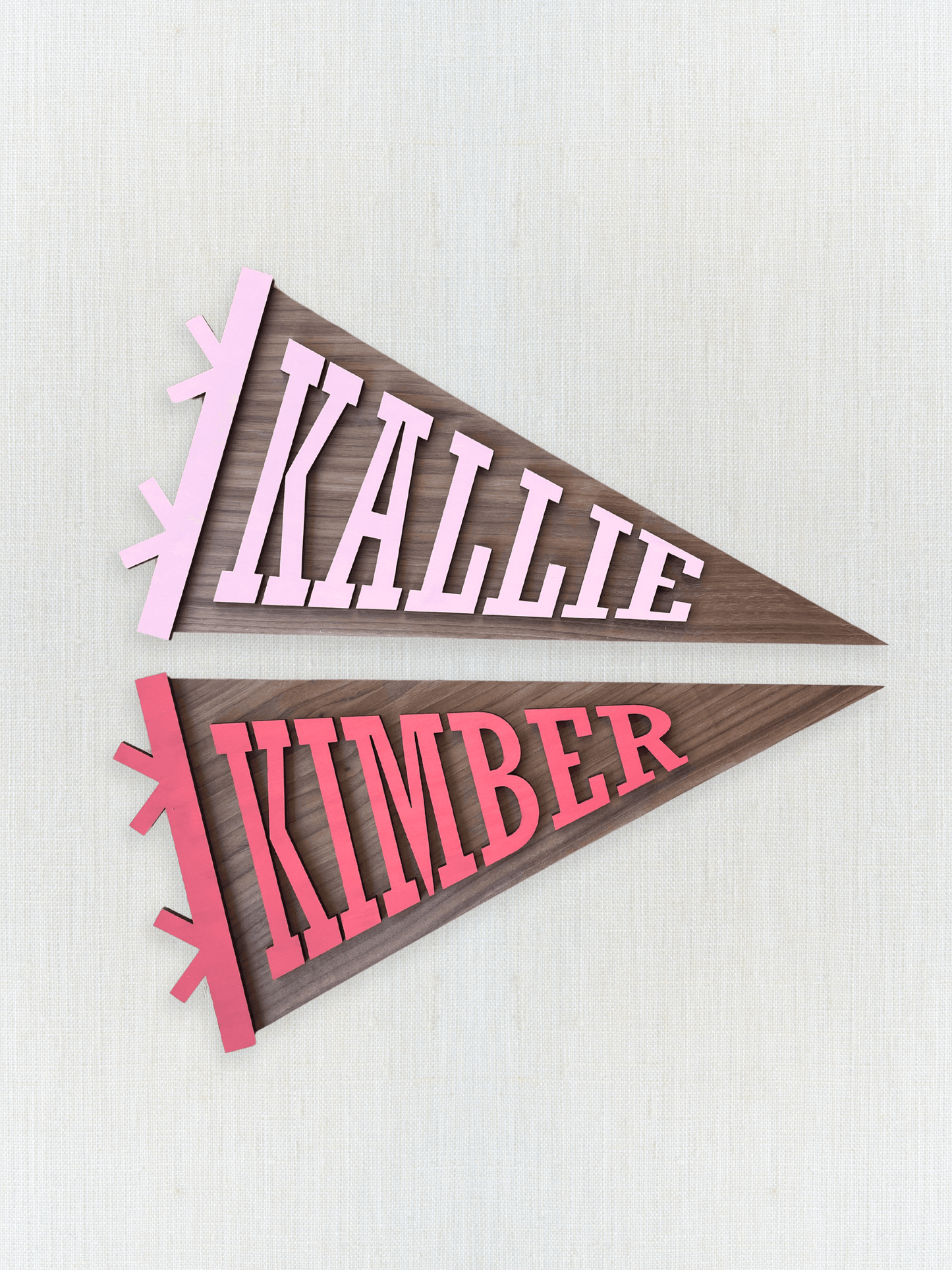 Pennant Shaped Wood Name Sign