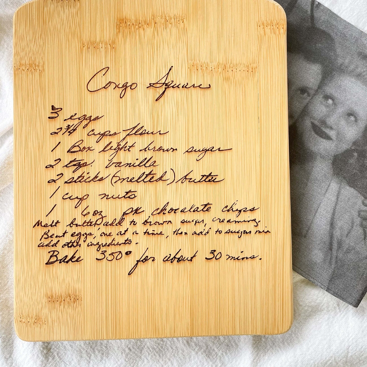 Heirloom Engraved Recipe Keepsake Board