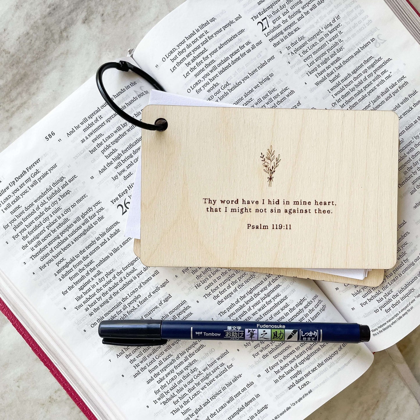 Wood Notecard + Memory Verse Holder