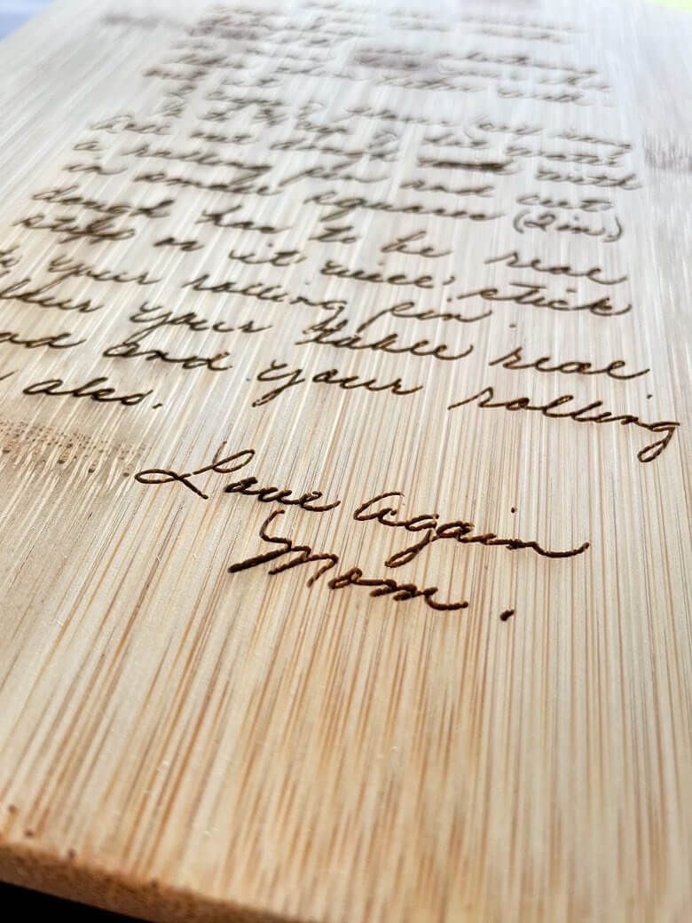 Heirloom Engraved Recipe Keepsake Board