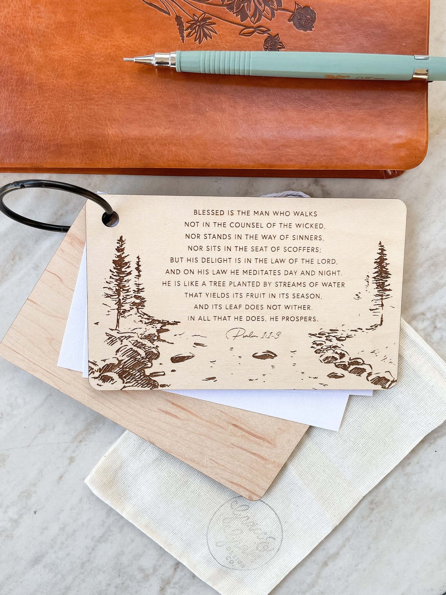 Wood Notecard + Memory Verse Holder